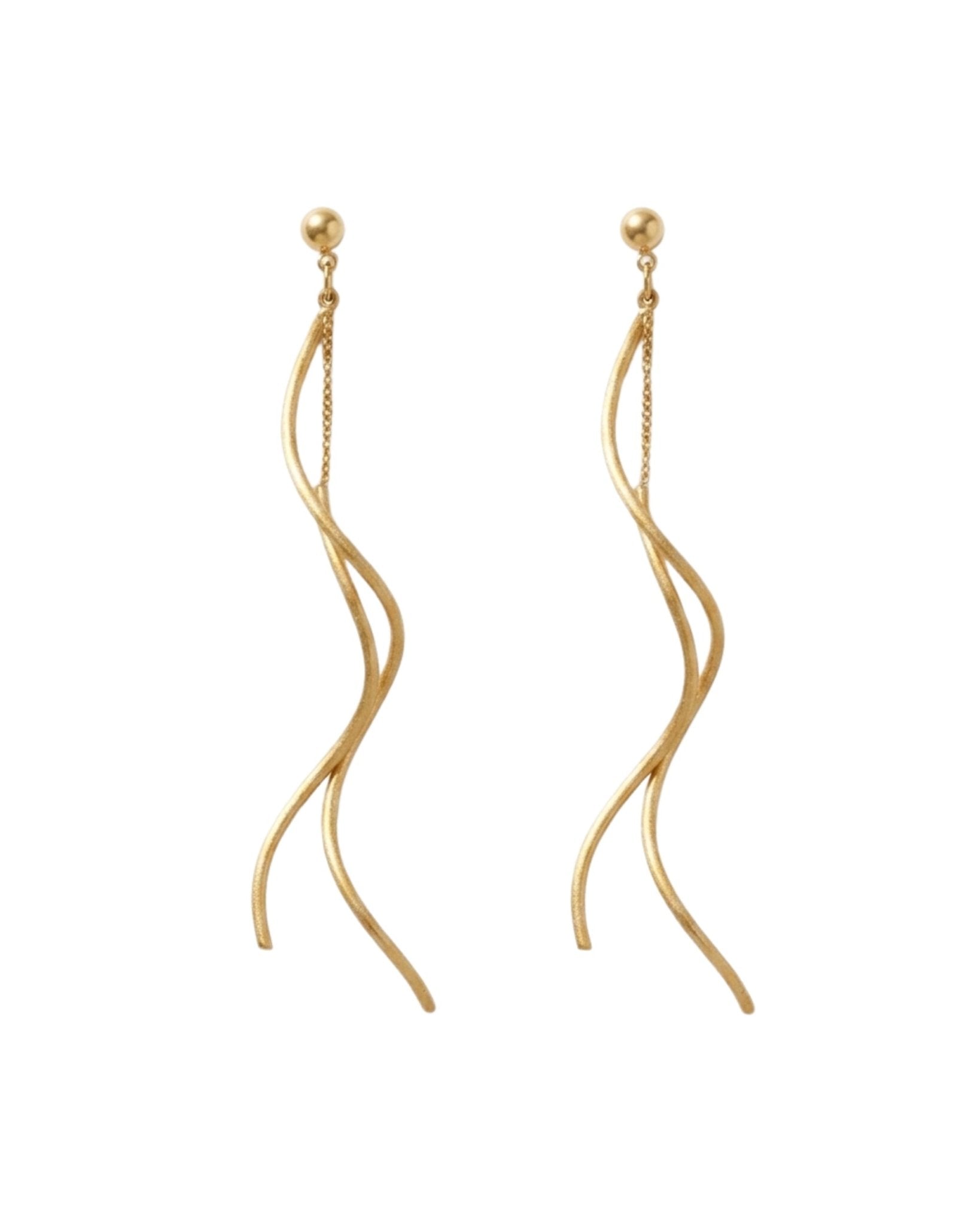 VERA Waterproof 18K Gold Plated Revolve Earring – Sanded Stainless Steel - DANSK Copenhagen