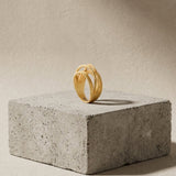 VERA Waterproof 18K Gold Plated Slim Wrap It Ring – Sanded Stainless Steel - DANSK Copenhagen