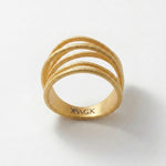 VERA Waterproof 18K Gold Plated Slim Wrap It Ring – Sanded Stainless Steel - DANSK Copenhagen