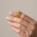 VERA Waterproof 18K Gold Plated Wrap It Ring – Sanded Stainless Steel - DANSK Copenhagen