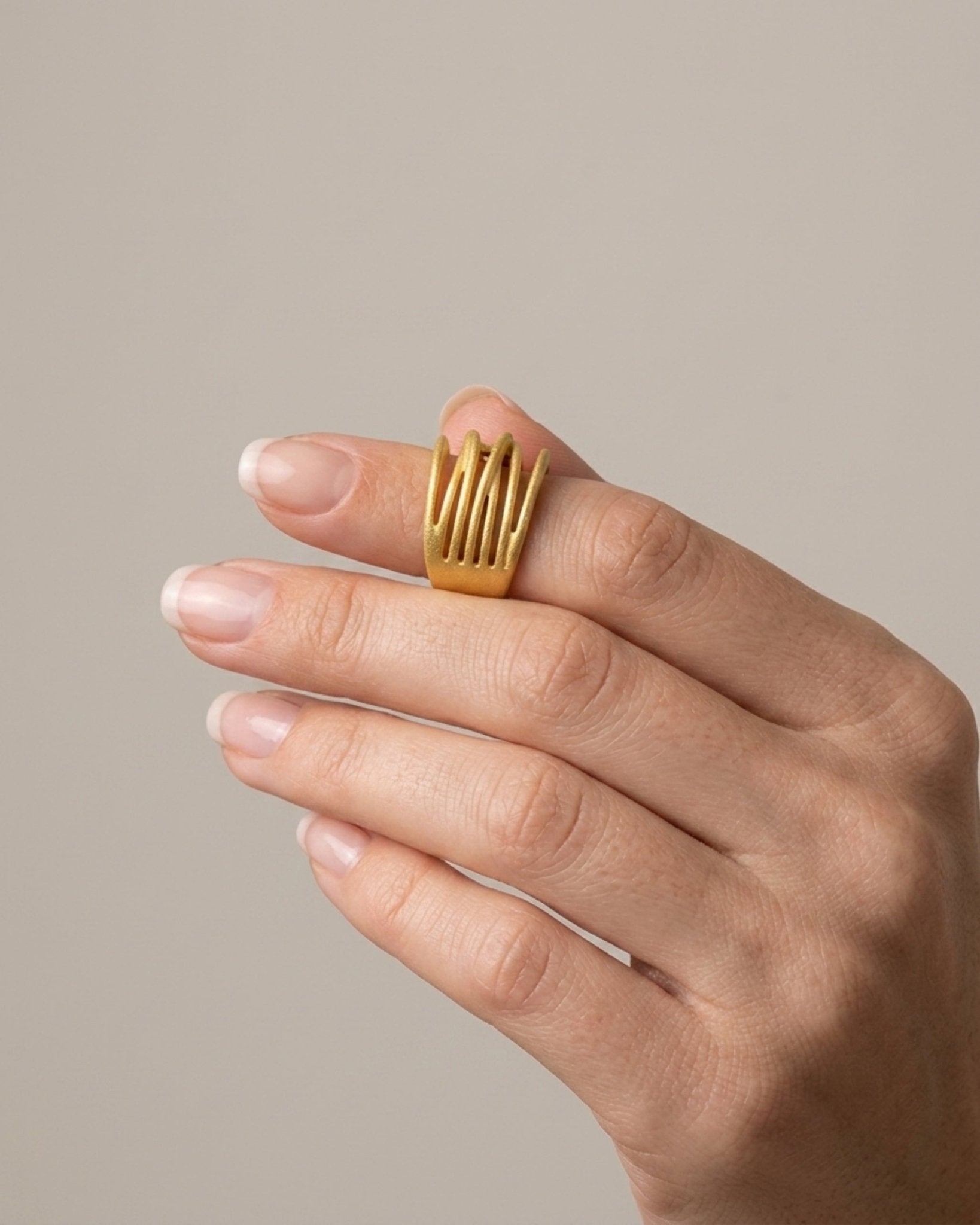 VERA Waterproof 18K Gold Plated Wrap It Ring – Sanded Stainless Steel - DANSK Copenhagen