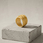 VERA Waterproof 18K Gold Plated Wrap It Ring – Sanded Stainless Steel - DANSK Copenhagen