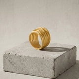 VERA Waterproof 18K Gold Plated Wrap It Ring – Sanded Stainless Steel - DANSK Copenhagen