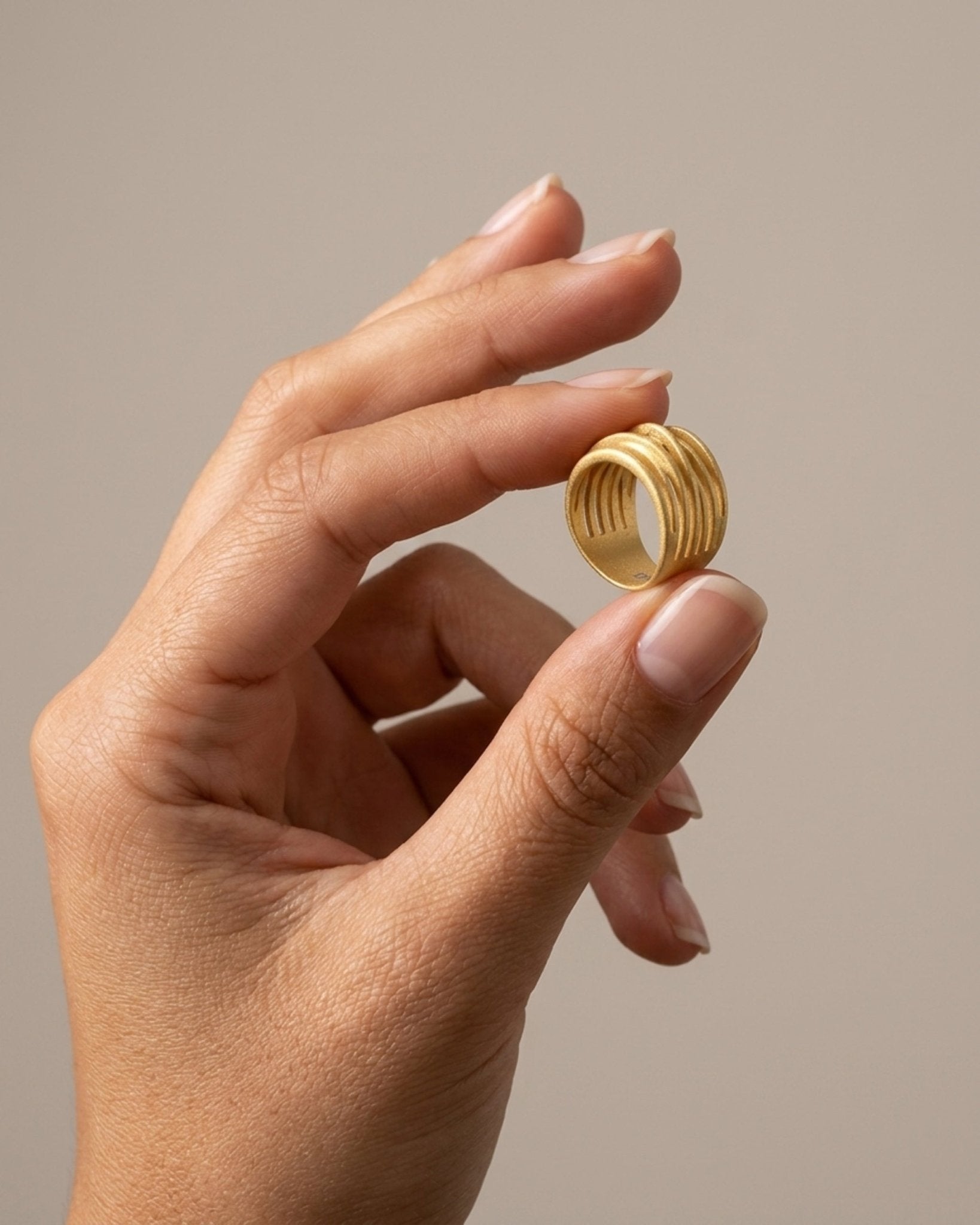 VERA Waterproof 18K Gold Plated Wrap It Ring – Sanded Stainless Steel - DANSK Copenhagen