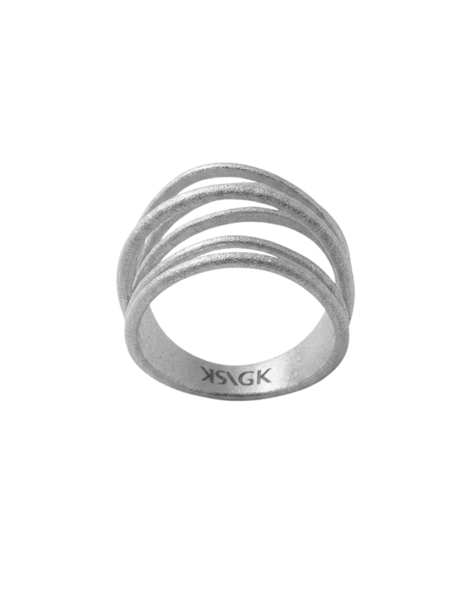 VERA Waterproof Silver Stainless Steel Slim Wrap It Ring – Sanded Finish - DANSK Copenhagen