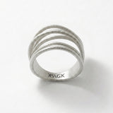 VERA Waterproof Silver Stainless Steel Slim Wrap It Ring – Sanded Finish - DANSK Copenhagen