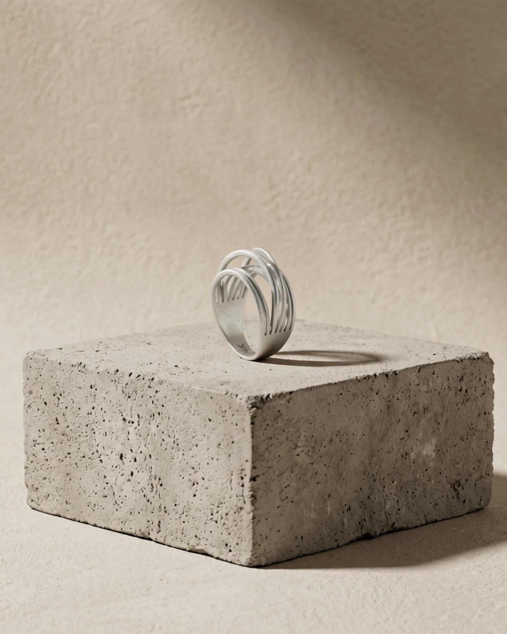 VERA Waterproof Silver Stainless Steel Slim Wrap It Ring – Sanded Finish - DANSK Copenhagen