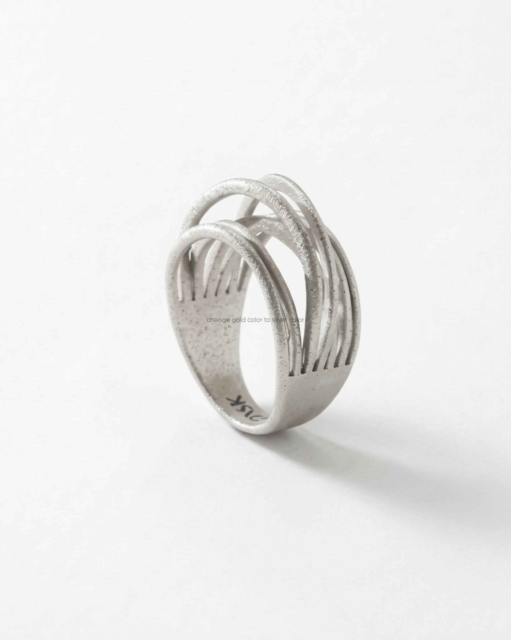 VERA Waterproof Silver Stainless Steel Slim Wrap It Ring – Sanded Finish - DANSK Copenhagen