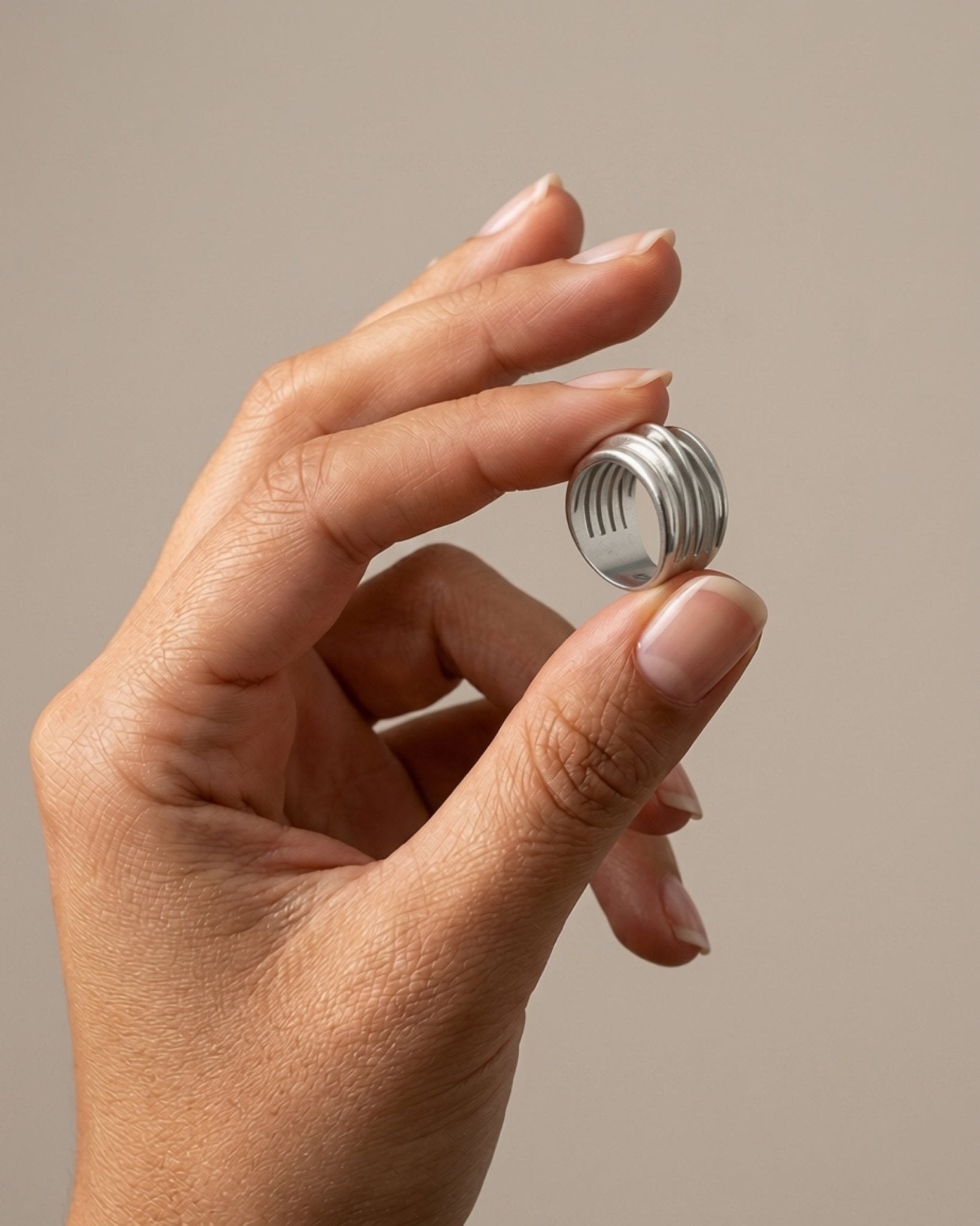 VERA Waterproof Silver Stainless Steel Wrap It Ring – Sanded Finish - DANSK Copenhagen