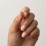 VILJA Waterproof 18K Gold Plated Post Earrings - Structured Stainless Steel - DANSK Copenhagen