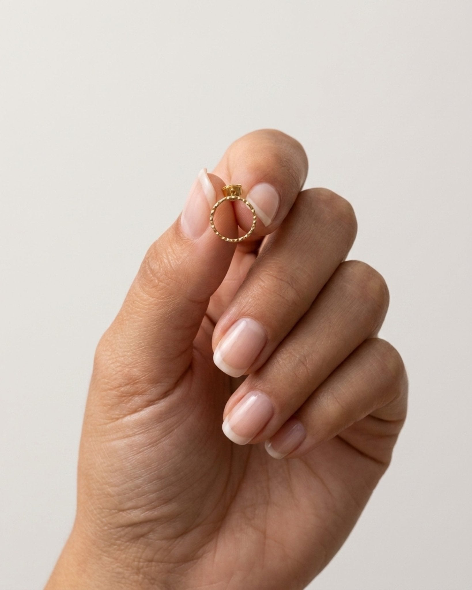 VILJA Waterproof 18K Gold Plated Post Earrings - Structured Stainless Steel - DANSK Copenhagen