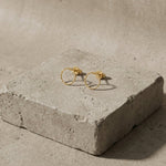 VILJA Waterproof 18K Gold Plated Post Earrings - Structured Stainless Steel - DANSK Copenhagen