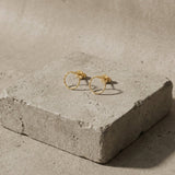 VILJA Waterproof 18K Gold Plated Post Earrings - Structured Stainless Steel - DANSK Copenhagen