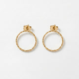 VILJA Waterproof 18K Gold Plated Post Earrings - Structured Stainless Steel - DANSK Copenhagen