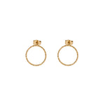 VILJA Waterproof 18K Gold Plated Post Earrings - Structured Stainless Steel - DANSK Copenhagen
