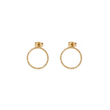 VILJA Waterproof 18K Gold Plated Post Earrings - Structured Stainless Steel - DANSK Copenhagen