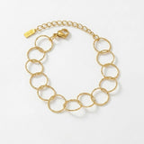 VILJA Waterproof 18K Gold Plated Round Link Bracelet - Structured Stainless Steel - DANSK Copenhagen
