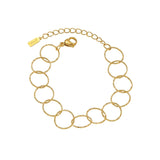 VILJA Waterproof 18K Gold Plated Round Link Bracelet - Structured Stainless Steel - DANSK Copenhagen