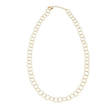 VILJA Waterproof 18K Gold Plated Round Long Link Necklace - Structured Stainless Steel - DANSK Copenhagen