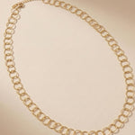 VILJA Waterproof 18K Gold Plated Round Long Link Necklace - Structured Stainless Steel - DANSK Copenhagen