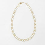 VILJA Waterproof 18K Gold Plated Round Long Link Necklace - Structured Stainless Steel - DANSK Copenhagen
