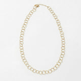 VILJA Waterproof 18K Gold Plated Round Long Link Necklace - Structured Stainless Steel - DANSK Copenhagen