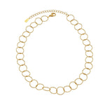 VILJA Waterproof 18K Gold Plated Round Short Link Necklace - Structured Stainless Steel - DANSK Copenhagen