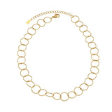 VILJA Waterproof 18K Gold Plated Round Short Link Necklace - Structured Stainless Steel - DANSK Copenhagen