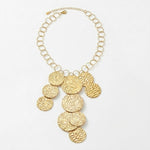 VILJA Waterproof 18K Gold Plated Short Statement Necklace - Hammered/Polished Stainless Steel - DANSK Copenhagen