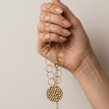 VILJA Waterproof 18K Gold Plated Short Statement Necklace - Hammered/Polished Stainless Steel - DANSK Copenhagen