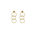 VILJA Waterproof 18K Gold Plated Statement Earrings - Structured Stainless Steel - DANSK Copenhagen