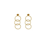 VILJA Waterproof 18K Gold Plated Statement Earrings - Structured Stainless Steel - DANSK Copenhagen