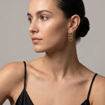 VILJA Waterproof 18K Gold Plated Statement Earrings - Structured Stainless Steel - DANSK Copenhagen