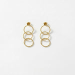VILJA Waterproof 18K Gold Plated Statement Earrings - Structured Stainless Steel - DANSK Copenhagen