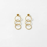 VILJA Waterproof 18K Gold Plated Statement Earrings - Structured Stainless Steel - DANSK Copenhagen