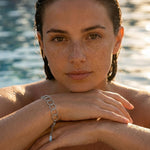 VILJA Waterproof Silver Stainless Steel Round Link Bracelet - Structured Finish - DANSK Copenhagen