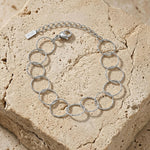 VILJA Waterproof Silver Stainless Steel Round Link Bracelet - Structured Finish - DANSK Copenhagen