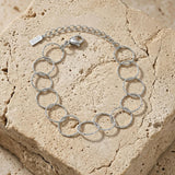 VILJA Waterproof Silver Stainless Steel Round Link Bracelet - Structured Finish - DANSK Copenhagen