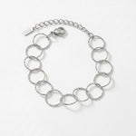 VILJA Waterproof Silver Stainless Steel Round Link Bracelet - Structured Finish - DANSK Copenhagen