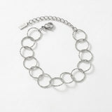 VILJA Waterproof Silver Stainless Steel Round Link Bracelet - Structured Finish - DANSK Copenhagen