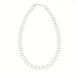 VILJA Waterproof Silver Stainless Steel Round Long Link Necklace - Structured Finish - DANSK Copenhagen