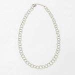 VILJA Waterproof Silver Stainless Steel Round Long Link Necklace - Structured Finish - DANSK Copenhagen