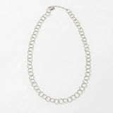 VILJA Waterproof Silver Stainless Steel Round Long Link Necklace - Structured Finish - DANSK Copenhagen