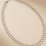 VILJA Waterproof Silver Stainless Steel Round Long Link Necklace - Structured Finish - DANSK Copenhagen