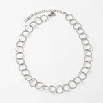 VILJA Waterproof Silver Stainless Steel Round Short Link Necklace - Structured Finish - DANSK Copenhagen