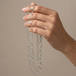 VILJA Waterproof Silver Stainless Steel Round Short Link Necklace - Structured Finish - DANSK Copenhagen