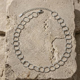 VILJA Waterproof Silver Stainless Steel Round Short Link Necklace - Structured Finish - DANSK Copenhagen