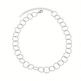 VILJA Waterproof Silver Stainless Steel Round Short Link Necklace - Structured Finish - DANSK Copenhagen