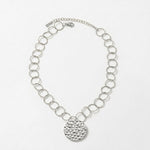 VILJA Waterproof Silver Stainless Steel Short Statement Necklace - Hammered/Polished Finish - DANSK Copenhagen