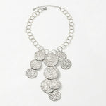 VILJA Waterproof Silver Stainless Steel Short Statement Necklace - Hammered/Polished Finish - DANSK Copenhagen